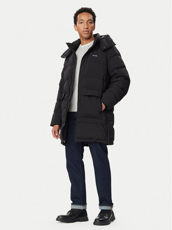 Calvin Klein Calvin Klein Пухено яке Classic LV04LH507G Черен Regular Fit