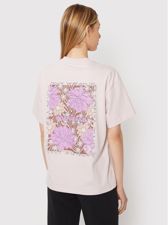 Converse Converse Тишърт Desert Rave 10024662-A03 Розов Loose Fit