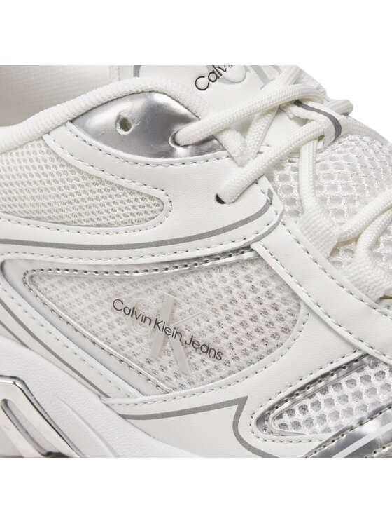 Calvin Klein Jeans Calvin Klein Jeans Снікерcи Retro Tennis Low Lace Mh Ml Mtl YW0YW01463 Білий