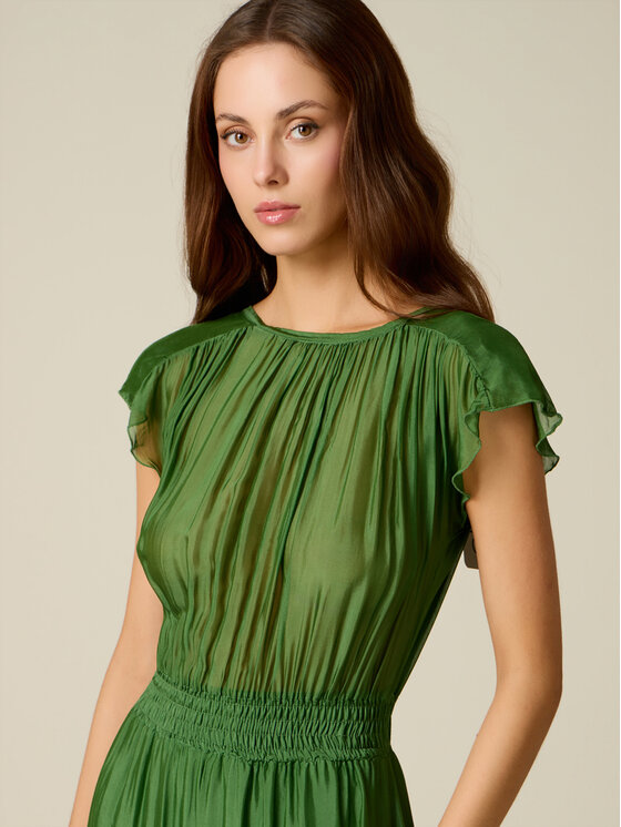Oltre Oltre Abito da sera 7011J000875N005 Verde Flared Fit