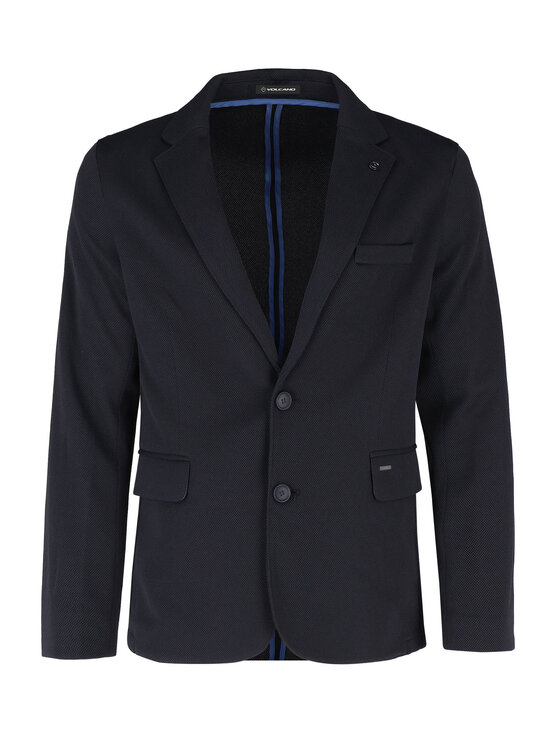 Volcano Volcano Marynarka JB-BOND Granatowy Regular Fit