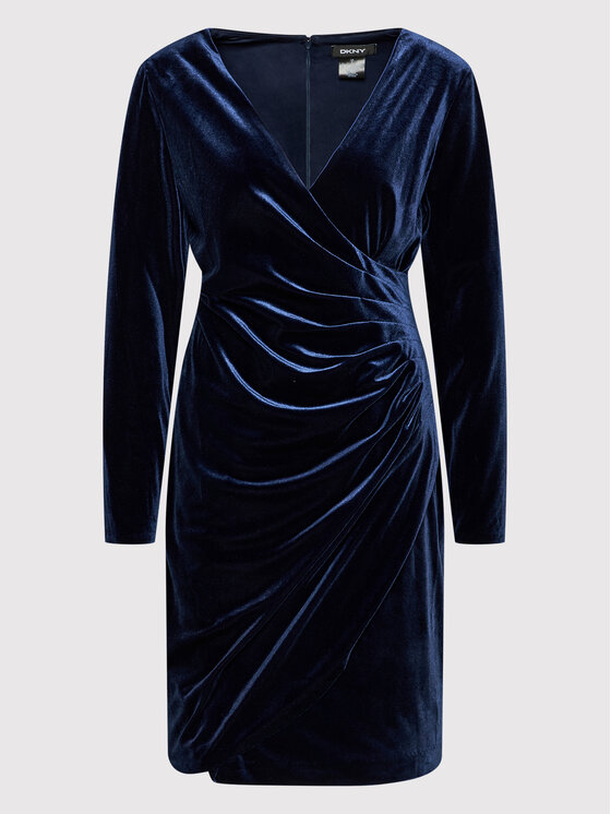 DKNY DKNY Kokteilinė suknelė DD9IF965 Tamsiai mėlyna Slim Fit