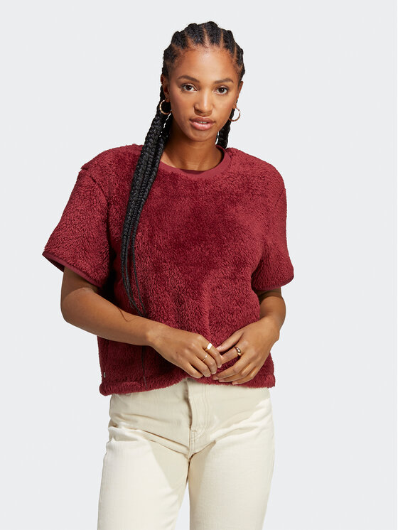 adidas adidas T-Shirt Essentials+ Fluffy T-Shirt HY1710 Κόκκινο Loose Fit