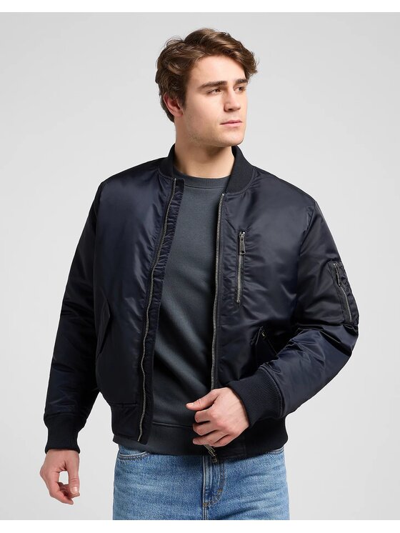 Lee Lee Kurtka jeansowa BOMBER JACKET Czarny Relaxed Fit