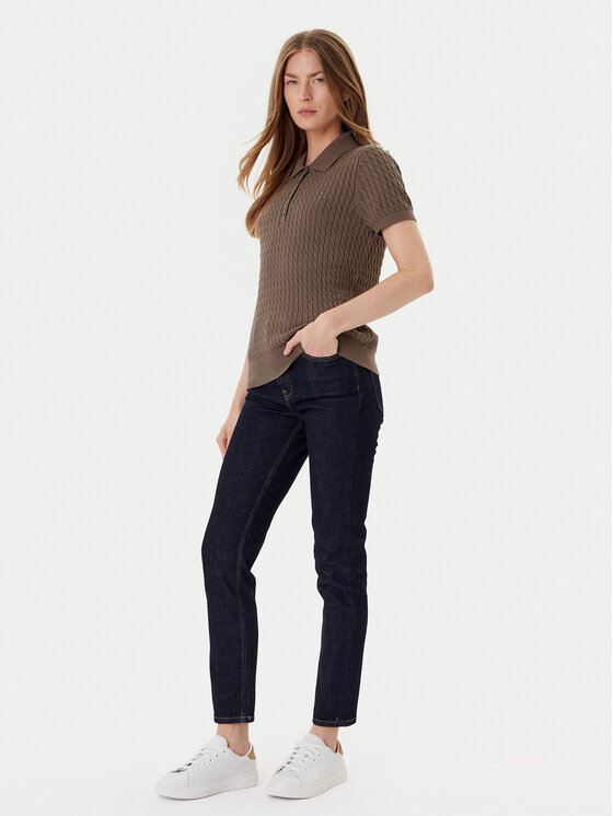 Tommy Hilfiger Tommy Hilfiger Džemper Fine WW0WW41474 Smeđa Regular Fit