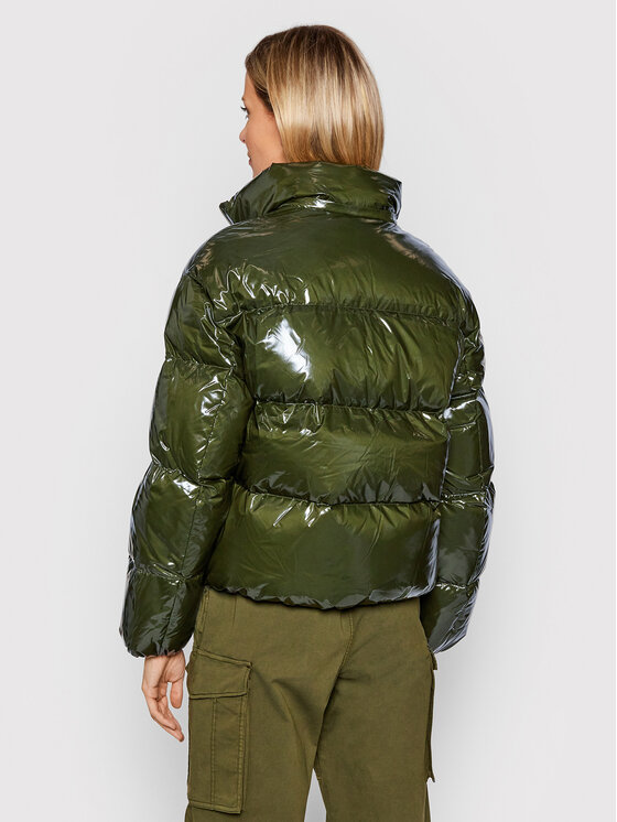 Tommy Hilfiger Tommy Hilfiger Пухено яке Glossy WW0WW32803 Зелен Regular Fit