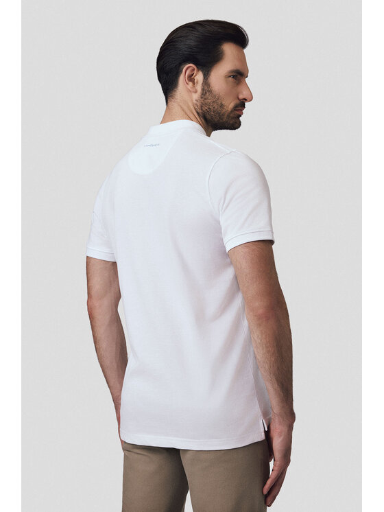 Lancerto Lancerto Polo Cassian PO073125000001 Biały Regular Fit