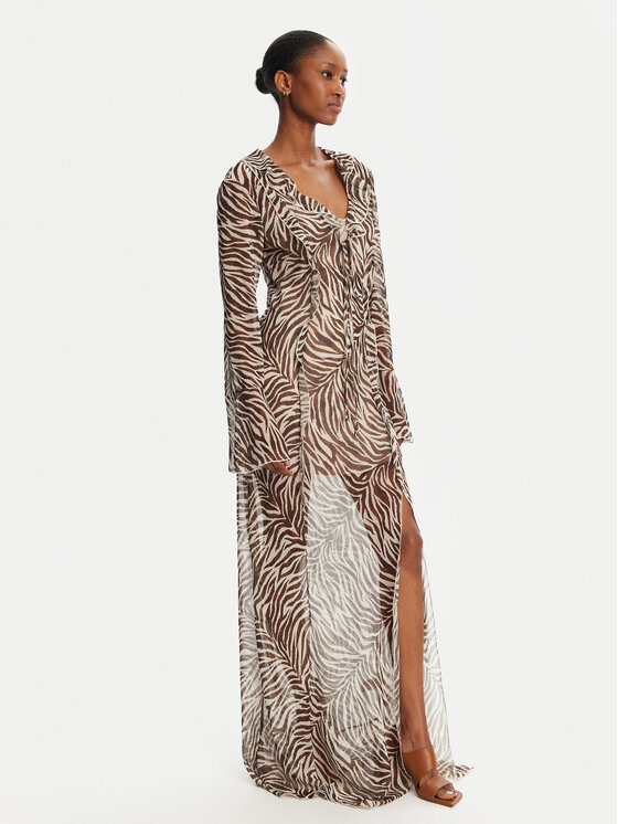 Haveone Haveone Abendkleid AVS-N043 Braun Slim Fit