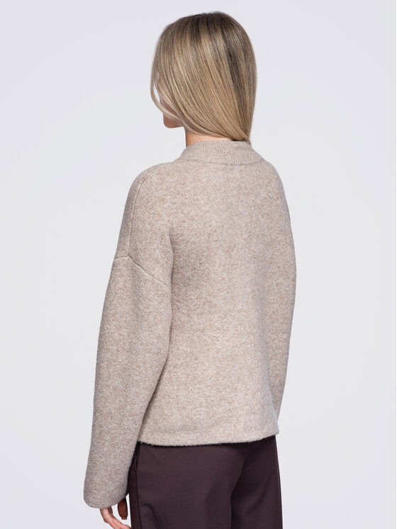 Ombre Ombre Kardigan OW-SW-E0020 Béžová Relaxed Fit