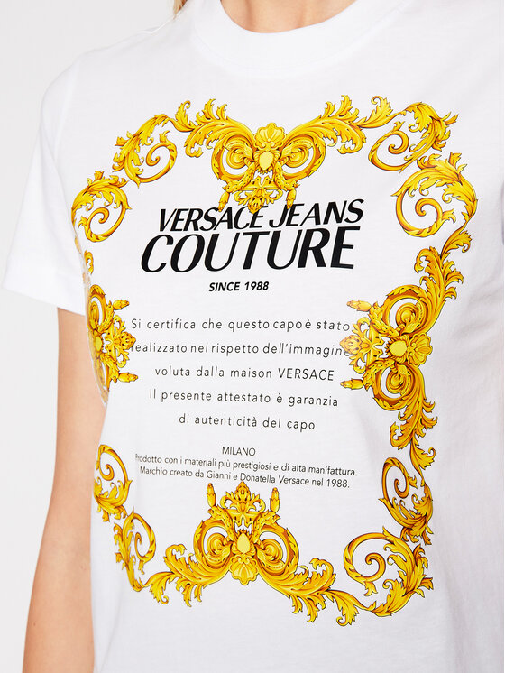 Versace Jeans Couture Versace Jeans Couture Tricou B2HWA7TJ Alb Regular Fit