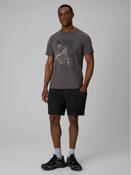 4F 4F T-Shirt TREKKING Szary Regular Fit