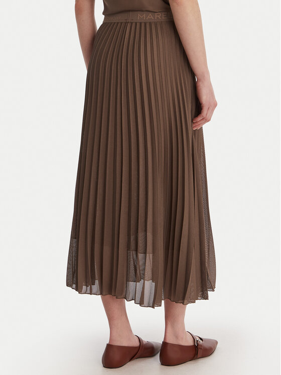 Marella Marella Gonna plissettata Gabbia 2613101085 Marrone Regular Fit