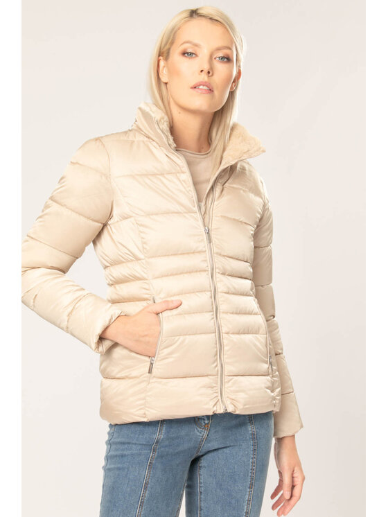QUIOSQUE QUIOSQUE Kurtka zimowa 9NV002102 Écru Regular Fit