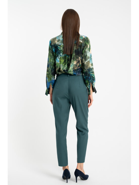 CLICK CLICK Παντελόνι υφασμάτινο 30-448 Πράσινο Fitted Fit