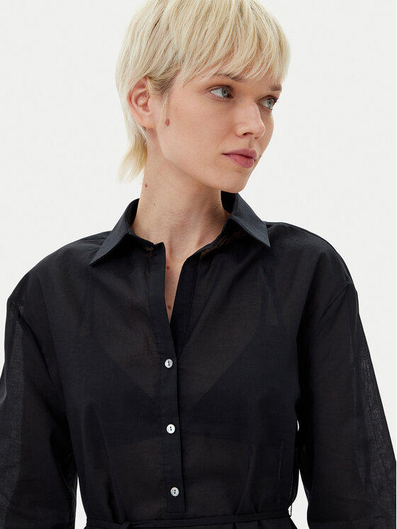 KARL LAGERFELD KARL LAGERFELD Sukienka koszulowa A1W46006 Czarny Regular Fit