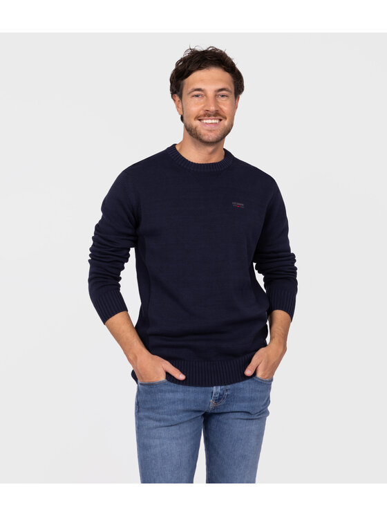 Lee Cooper Lee Cooper Sweter BILL ORGANIC Granatowy Regular Fit