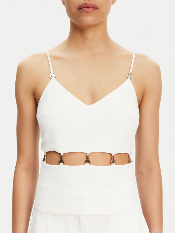 Patrizia Pepe Patrizia Pepe Τοπ 2C1635 A411 Λευκό Regular Fit