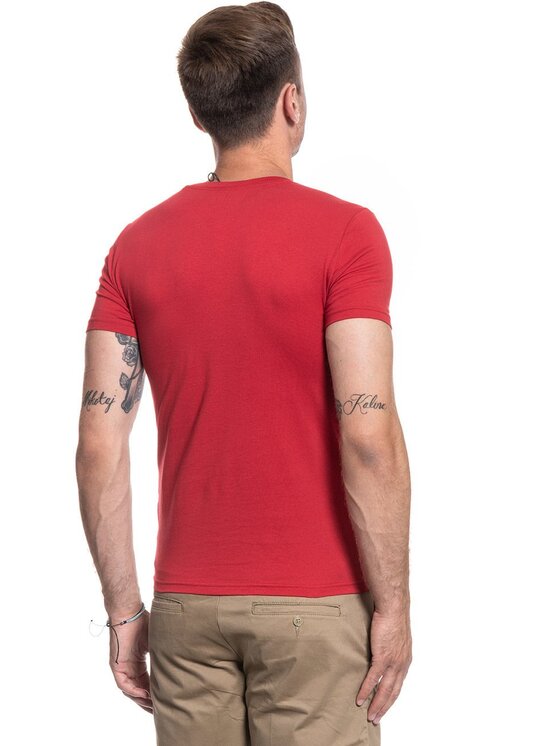 Mustang Mustang T-shirt AARON C PRINT Rosso Slim Fit