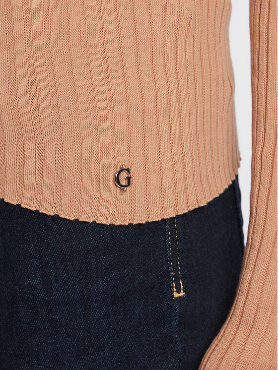 Guess Guess Megztinis W3RR32 Z30L1 Smėlio Slim Fit