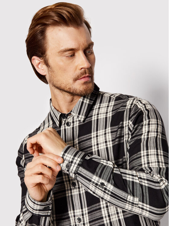 Young Poets Society Young Poets Society Camicia Mic Check 106923 Grigio Regular Fit