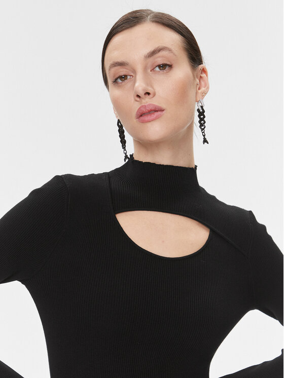 HUGO Hugo Плетена рокля Soritexa 50502242 Черен Slim Fit