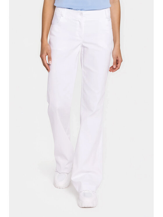 NIFE NIFE Kalhoty z materiálu SD140 Bílá Bootcut Fit