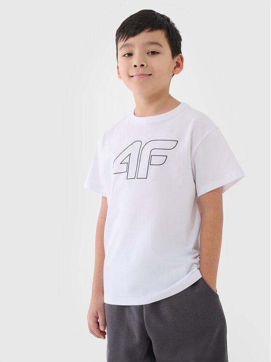 4F 4F T-Shirt 4FJWMM00TTSHM2331-10S Biały Oversize