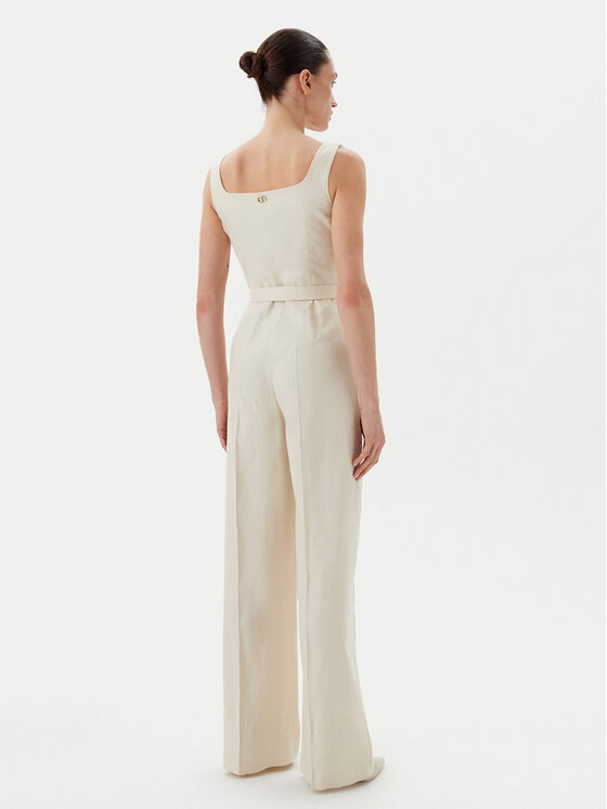 TWINSET TWINSET Salopetă 251TP2163 Bej Straight Fit