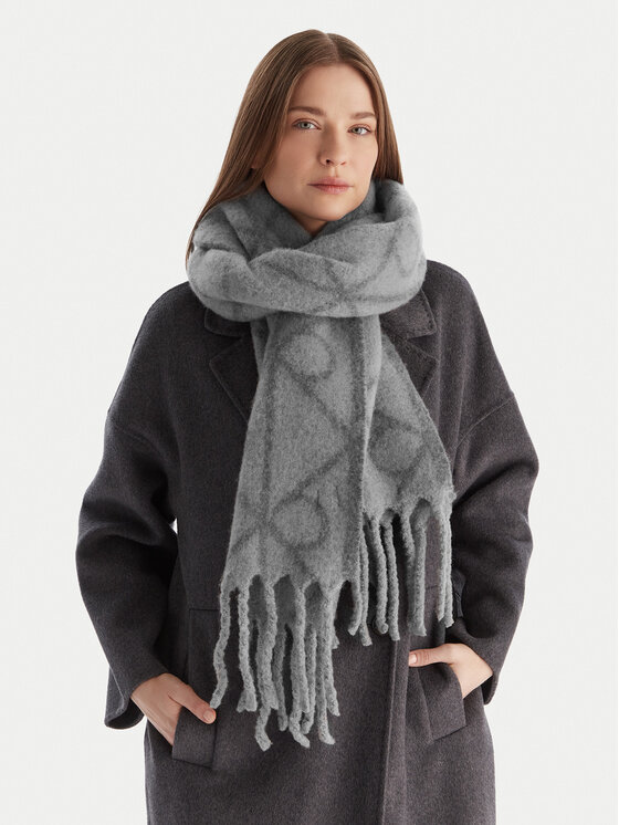 Calvin Klein Calvin Klein Szalik Emblem Aop Brushed LV04D8072G Szary