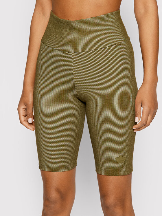 adidas adidas Pantaloni scurți ciclism 2 Colored Rib HF2105 Verde Slim Fit