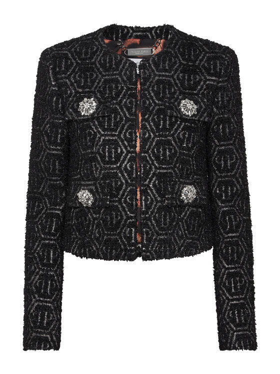 PHILIPP PLEIN PHILIPP PLEIN Vatovaná bunda 11589 Čierna Regular Fit