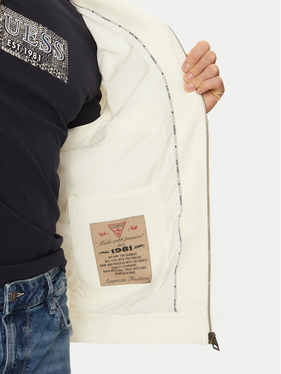 Guess Guess Kurtka przejściowa M5GL38 WHAO2 Écru Regular Fit