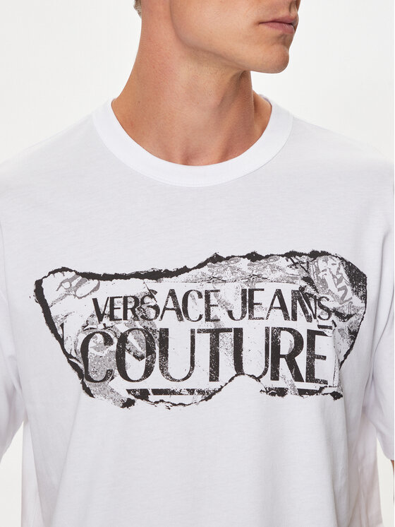 Versace Jeans Couture Versace Jeans Couture Tričko 76GAHE03 Biela Regular Fit