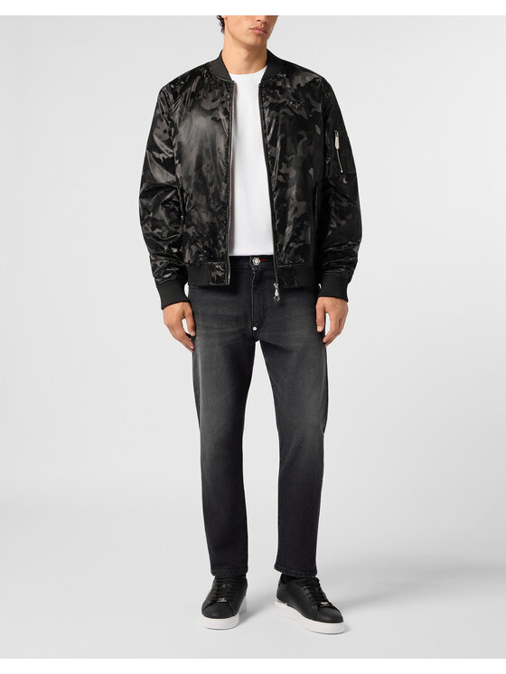 PHILIPP PLEIN PHILIPP PLEIN Kurtka bomber 31469 Czarny Regular Fit