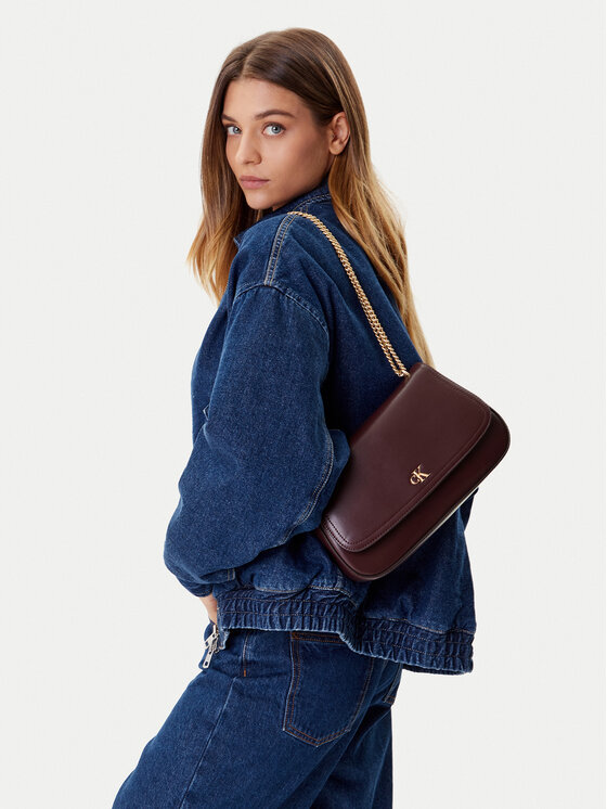 Calvin Klein Calvin Klein Handtasche Ck Convertible Chain Medium Bag LV04F3171G Dunkelrot