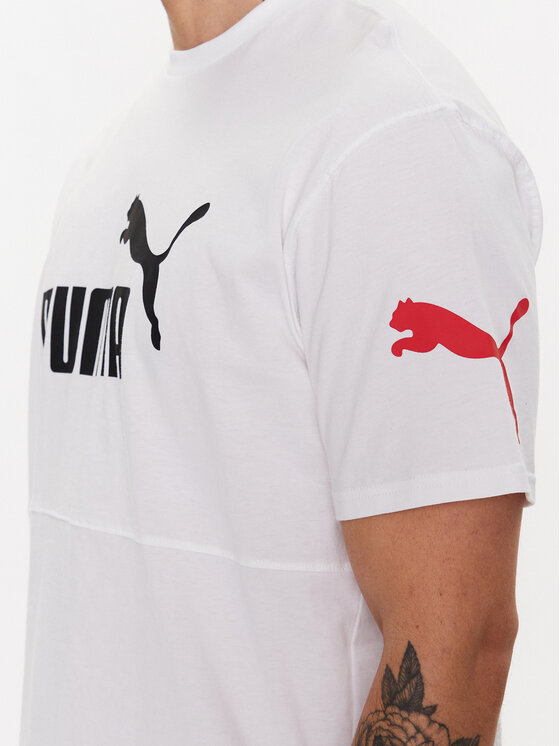 Puma Puma T-Shirt Power Colourblock 673321 Weiß Relaxed Fit