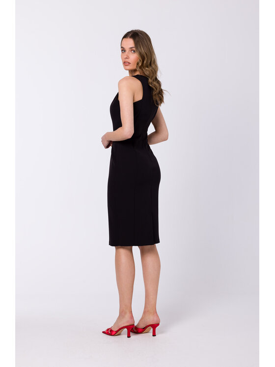 Stylove Stylove Koktejlové šaty S342 Černá Regular Fit