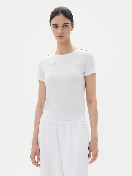 EA7 Emporio Armani T-shirt 7W000274 AF12945 U0002 Bianco Slim Fit, taglia : XS