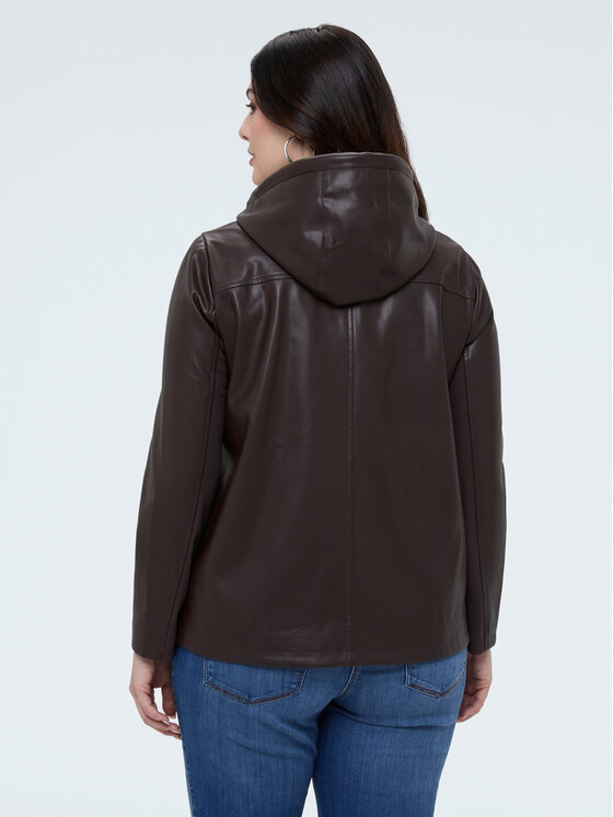 Fiorella Rubino Fiorella Rubino Giacca in similpelle R323T001297N022 Marrone Regular Fit