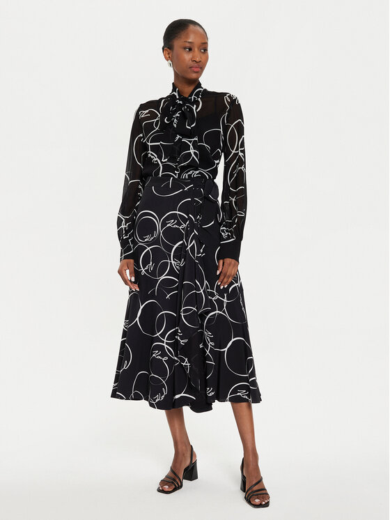 KARL LAGERFELD KARL LAGERFELD Palaidinė 245W1604 Juoda Regular Fit