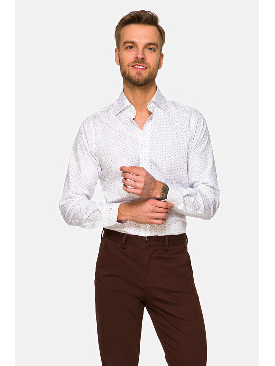 Lancerto Lancerto Koszula Lorenza KO073121000014 Biały Slim Fit