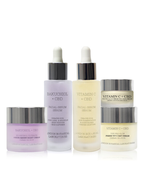 London Botanical Laboratories London Botanical Laboratories Bakuchiol Serum, Serum z witaminą C, Krem na dzień z witaminą C, Witamina C pod oczy Zestaw do pielęgnacji