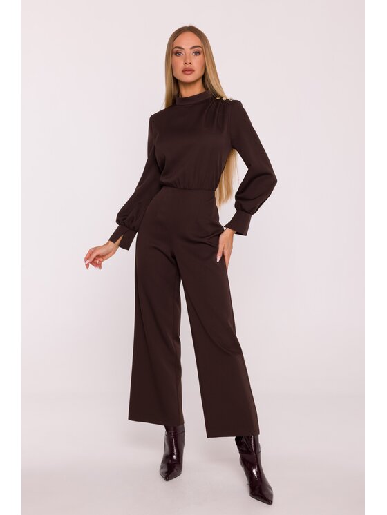 Made of Emotion Made of Emotion Kombinezon M879 Brązowy Modern Fit