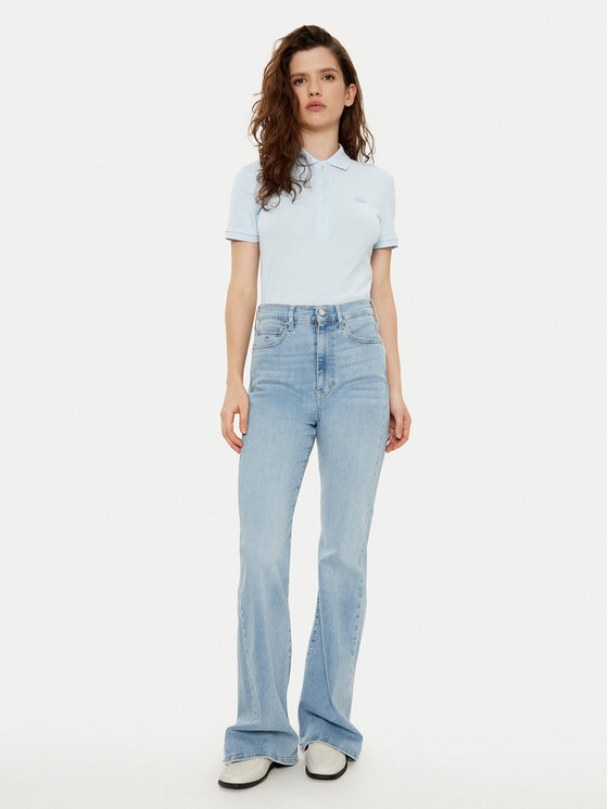 Lacoste Lacoste Тениска с яка и копчета PF5462 Светлосиньо Slim Fit