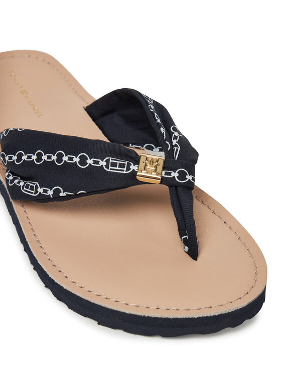 Tommy Hilfiger Tommy Hilfiger Zehentrenner Th Chain Print Elevated Sandal FW0FW08519 Dunkelblau