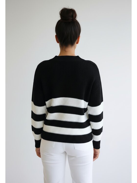 FIGL FIGL Svetr M1262 Černá Regular Fit