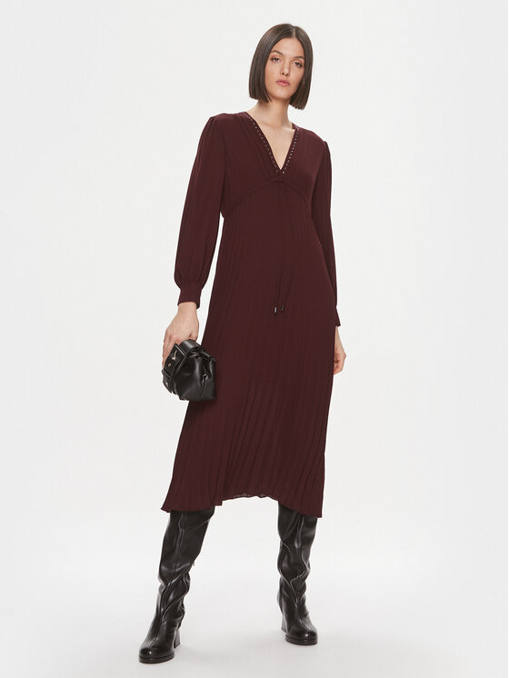 Liu Jo Liu Jo Vsakodnevna obleka MF3184 T0414 Bordo rdeča Regular Fit