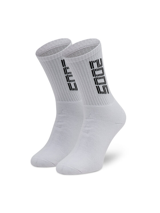 2005 2005 Klasické ponožky Unisex Vertical Socks Bílá
