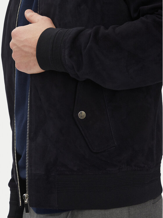 Serge Pariente Serge Pariente Geacă de piele M888 Bleumarin Regular Fit