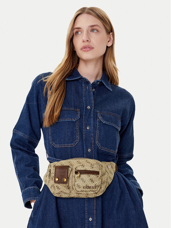 Guess Guess Τσαντάκι μέσης L5YZ09 WGRI0 Μπεζ